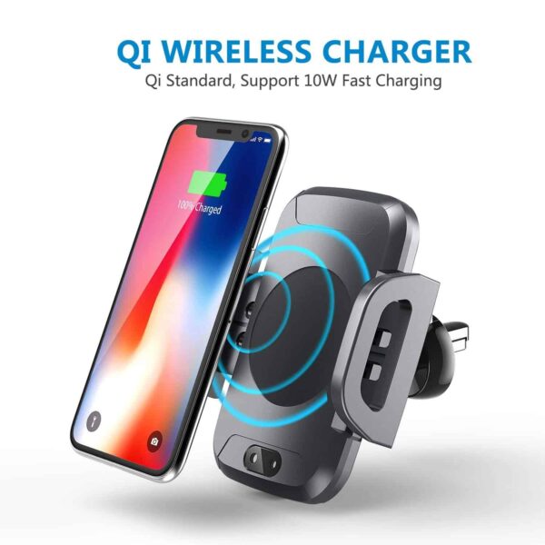 Automatic Wireless Car Charger Mount, Air Vent Car Mount Phone Holder, 10W Fast Wireless Charging for Samsung Galaxy S9 S8 S7 Edge, Note 8, Standard Charge for iPhone X, 8 Plus and Qi Enabled Devices - Image 4